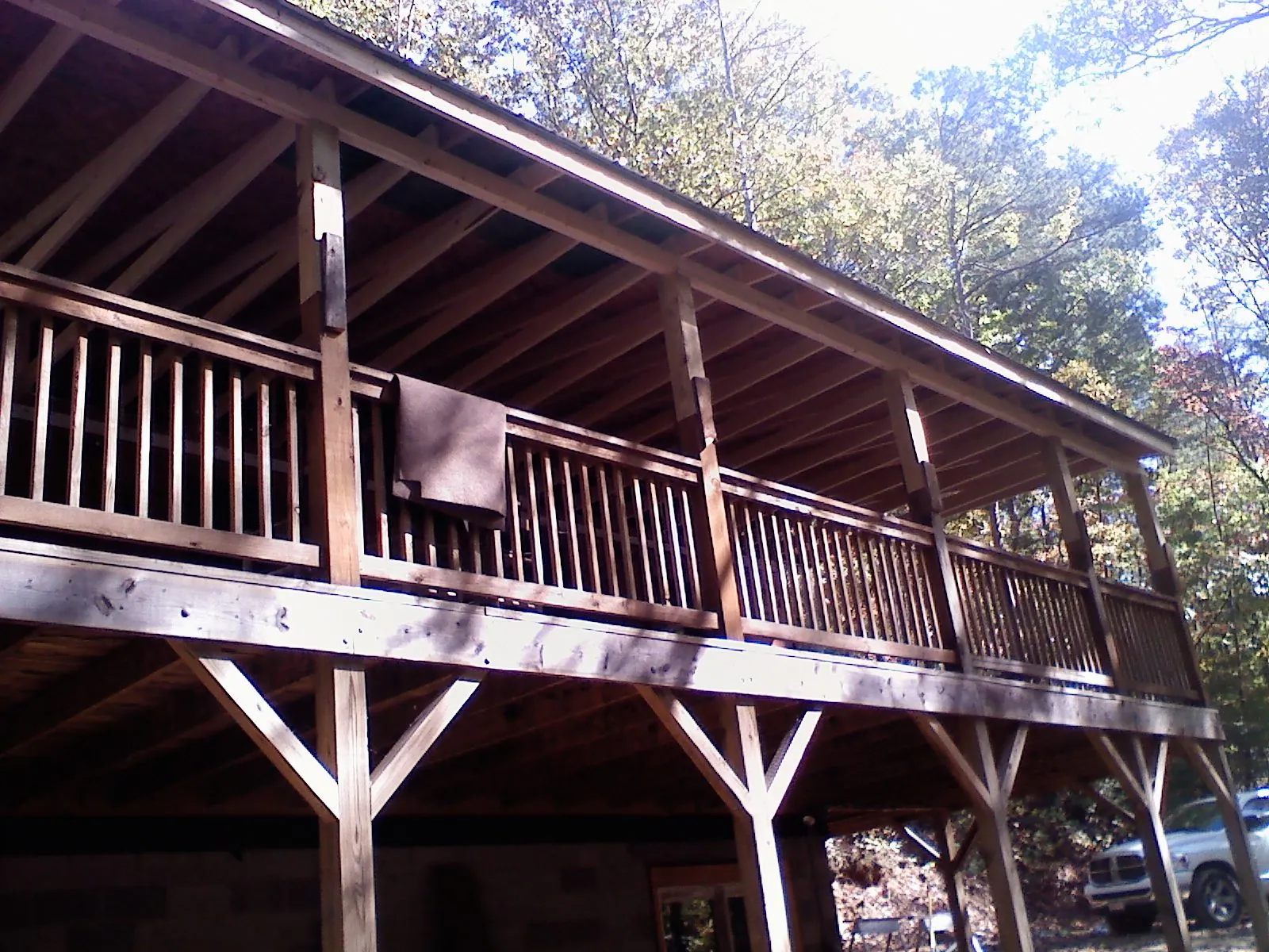 Timber framing under a new elevated porch and deck — Roof Leak Repair in Mount Prospect by Roofing Brothers
